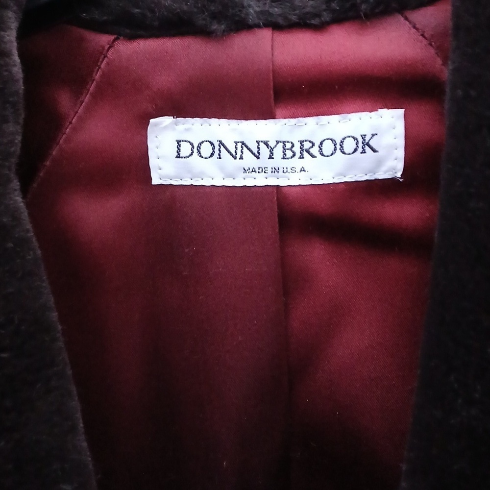 Donnybrook Faux Black/Brown Mink Coat Single Button Lined sz XS.  Mob Wife - Picture 2 of 16